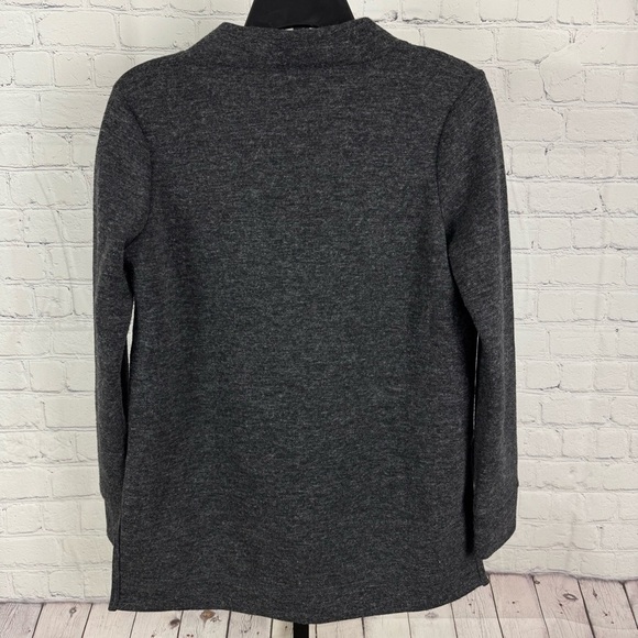 Madewell Charcoal Gray Knit Popover Deep Plunging V-Neck Sweater Size Small - Picture 3 of 5